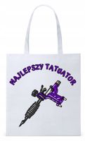 Torba Biała Eco Shopper Dla Tatuażysty Prezent Z Nadrukiem Ze Zdjęciem
