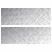 Płytki w Szachownicę 2 pcs Srebrny 90 x 30 cm Aluminium