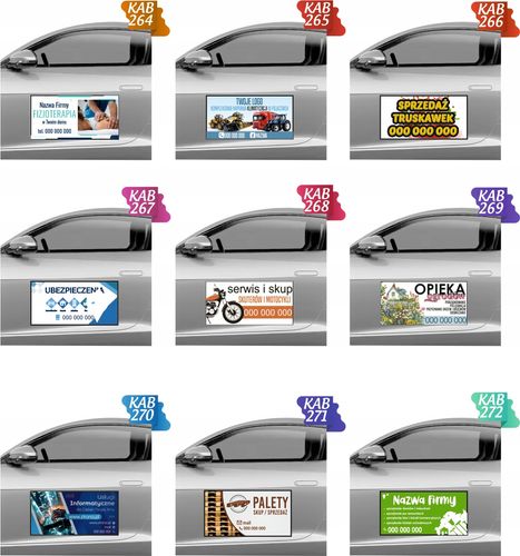 Magnes na samochód reklama magnetyczna 60x30 cm USŁUGI KAMIENIARSKIE na Arena.pl