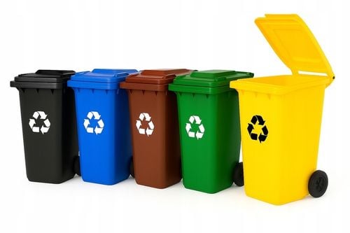 Pojemnik na Śmieci 240l Kosz Odpady Kubeł do Segregacji Mocny Czarny na Arena.pl