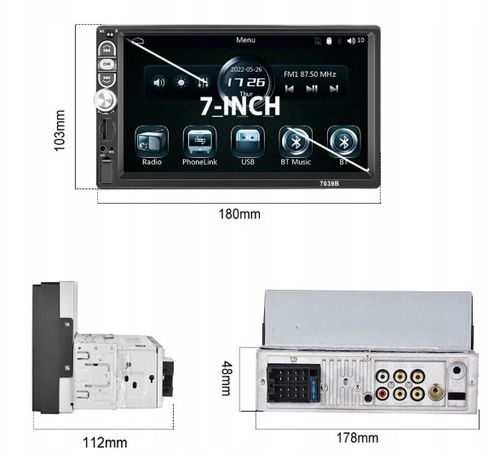 RADIO SAMOCHODOWE Android 1 DIN BLUETOOTH USB AUX EKRAN DOTYKOWY 7" KAMERA na Arena.pl