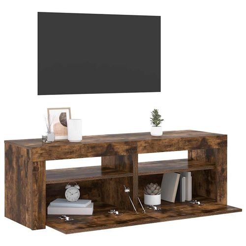 Szafka pod TV z oświetleniem LED, przydymiony dąb, 120x35x40 cm na Arena.pl