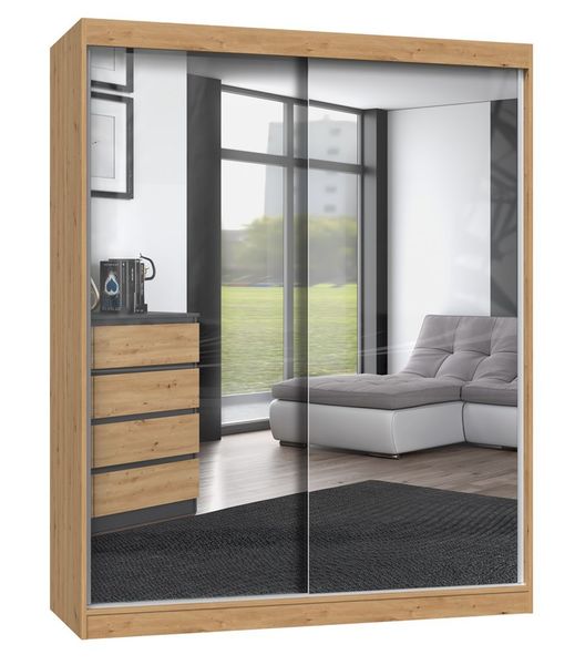 SZAFA IGA 160 Z 2 LUSTRAMI - DĄB ARTISAN zdjęcie 1