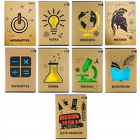 9X ZESZYT PRZEDMIOTOWY FORMAT A5 58 kartek 70g/m2 ZESTAW OKŁADKA EKO