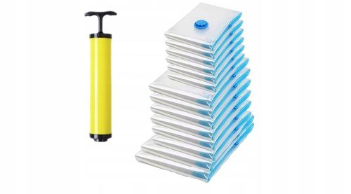 Worki Próżniowe na Ubrania Pościel do Pakowania 14 szt Zestaw + Pompka na Arena.pl