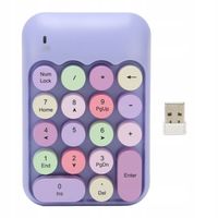 BEZPRZEWODOWA KLAWIATURA NUMERYCZNA DO PC LAPTOPA USB RETRO FIOLETOWY