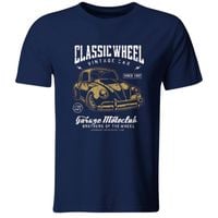 KOSZULKA CLASSIC WHEELS, MOTORYZACJA, GRANATOWY, ROZ. 2XL