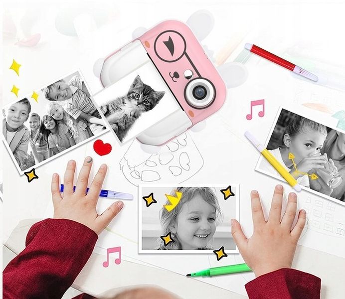 DRUKUŚ APARAT LCD CYFROWY NATCHMIASTOWY Z DRUKARKĄ DLA DZIECI GRY ROLKI zdjęcie 7