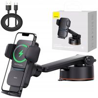 BASEUS ŁADOWARKA INDUKCYJNA UCHWYT SAMOCHODOWY NA SZYBĘ KOKPIT SZYBKA 15W