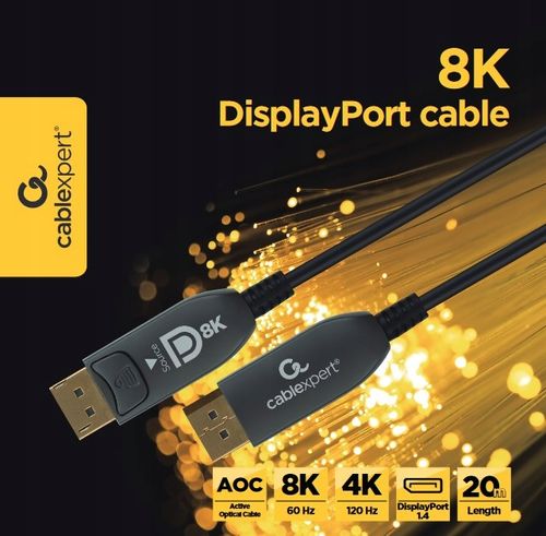 KABEL DISPLAYPORT AOC Optyczny Przewód do Transmisji PREMIUM 8K 60Hz 20M na Arena.pl