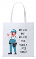 Dla Hydraulika Prezent Torba Eco Biała Shopper Z Nadrukiem Ze Zdjęciem