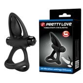 pretty love - vibration cock ring black, 10 vibration functions