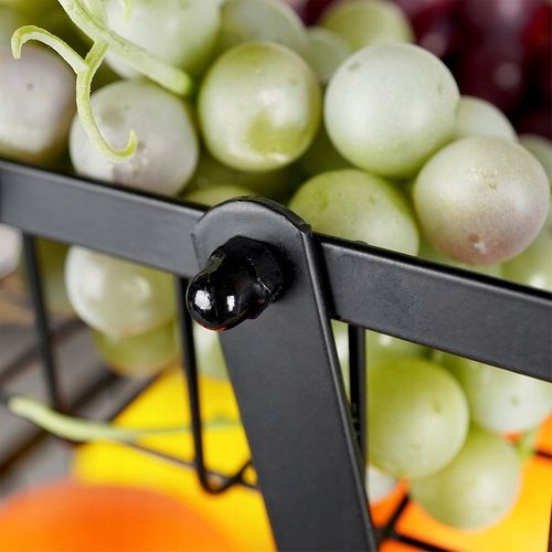 Koszyk DWUPOZIOMOWY 2 piętrowy na owoce warzywa metalowy czarny patera na Arena.pl