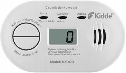 Czujnik czadu Tlenku węgla Detektor CO Bezprzewodowy Kidde K5DCO LCD na Arena.pl