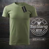 Topslang koszulka wojskowa gruba dobra jakość zielona khaki męska bawełniana t-shirt męski zielony REGULAR S