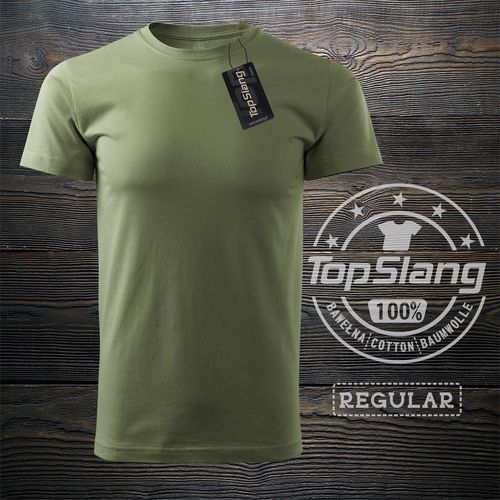 Topslang koszulka wojskowa gruba dobra jakość zielona khaki męska bawełniana t-shirt męski zielony REGULAR M na Arena.pl