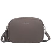 FLORA&CO torebka skórzana eko listonoszka z paskiem V572 c.taupe