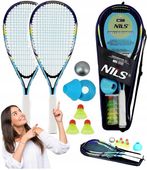 BADMINTON SPEEDMINTON 2 RAKIETKI POKROWIEC + LOTKI + ZNACZNIKI + PIŁKA