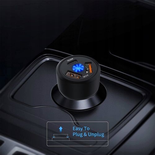 Feegar Ładowarka Samochodowa 3Xusb 9A Qc3.0 66W Pd na Arena.pl