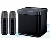 Przenośny głośnik z 2 mikrofonami Bluetooth Karaoke MUMUWIND Czarny