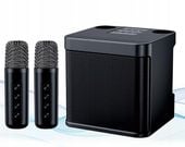 Przenośny głośnik z 2 mikrofonami Bluetooth Karaoke MUMUWIND Czarny