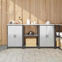 Zestaw do przechowywania w kuchni z półką 3 pcs Srebrny