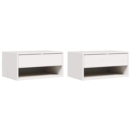 Stolik nocny 2 pcs Biały 50 x 32.5 x 24 cm Lite drewno sosnowe na Arena.pl