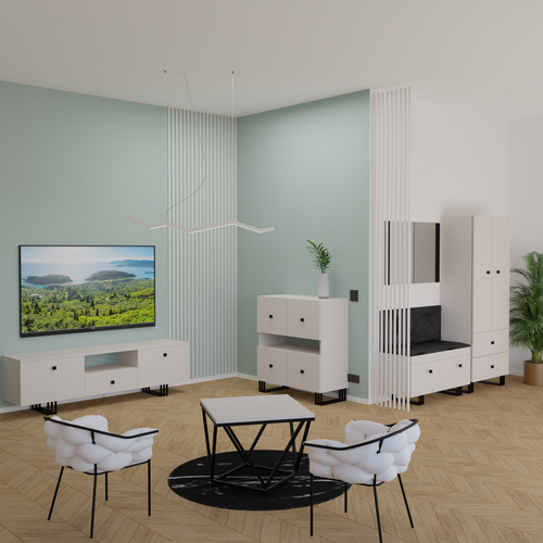 SZAFKA RTV KLARA 150 KASZMIR BEŻ ZŁOTY nogi metal salon na Arena.pl