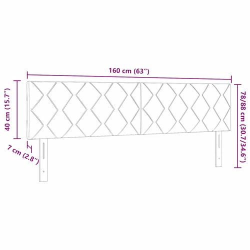 Zagłówek Ze LED Lights Z zagłówkiem Jasnoszary 160 cm tkanina na Arena.pl