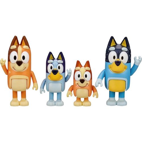 BLUEY ZESTAW 4 FIGUREK RODZINKA FIGURKI BINGO CHILI BANDIT MAMA PREZENT 8CM na Arena.pl