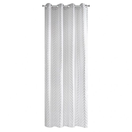 Firana na przelotkach z srebrnym nadrukiem BIRAY 140X250 biała + srebrna na Arena.pl