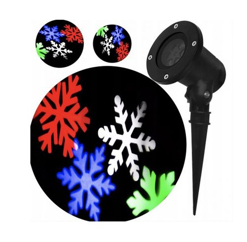 PROJEKTOR LEDOWY LED PŁATKI ŚNIEGU ŚNIEŻYNKI RZUTNIK NA DOM ŚCIANĘ KOLOROWY na Arena.pl