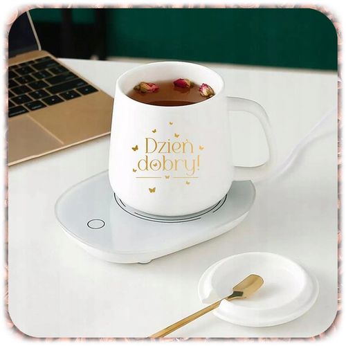 ZESTAW PREZENTOWY PODGRZEWACZ KABEL KUBEK POKRYWKA ŁYŻECZKA DO KAWY na Arena.pl