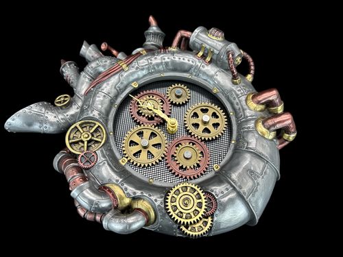 STEMAPUNK WISZĄCY ZEGAR SREBRNY VERONESE  (WU77199V8) na Arena.pl