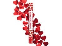Konfetti pneumatyczne, serca czerwone, 60 cm