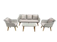 Zestaw tachnorattanowy z dużą sofą na taras