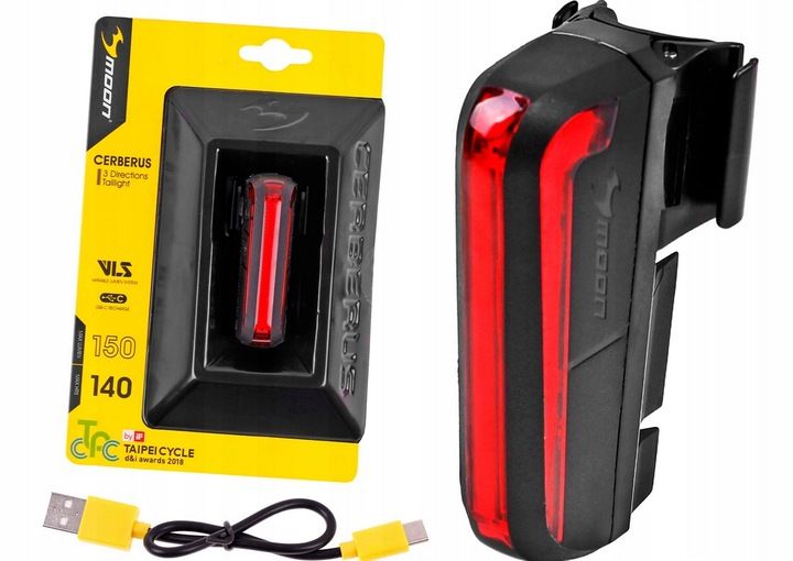 Lampka rowerowa tylna MOON CERBERUS 150lm zdjęcie 1