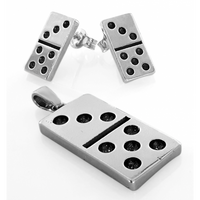 SREBRNY KOMPLET KOSTKA DOMINO SREBRO PRÓBY 925