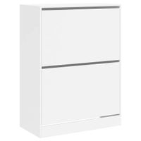 Szafka na buty z 2 uchylanymi szufladami, biała, 80x42x108 cm