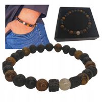 BRANSOLETKA MĘSKA TYGRYSIE OKO CYTRYN LAWA PREZENT BOGACTWO OCHRONA SIŁA