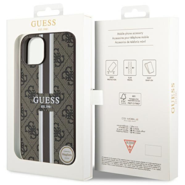 Etui Guess do iPhone 15, iPhone 14, iPhone 13, Brązowy, MagSafe zdjęcie 8