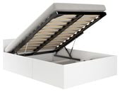 Łóżko 100x200 CLP ze stelażem i materacem białe