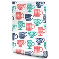 Tapeta Do Kuchni jadalni Kolorowe Filiżanki Kubki Kawa