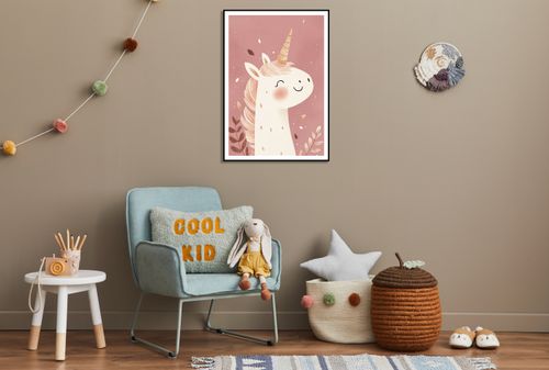 Plakat 13x18cm Wzory dla Dzieci, Dziewczynki Do Domu - Jednorożec na Arena.pl