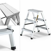 Drabina aluminiowa 2x3, drabinka domowa dwustronna DRABEST