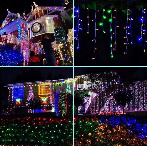 SOPLE 500 LED KURTYNA LAMPKI ZEWNĘTRZNE IP44 FLASH kolorowe 25M na Arena.pl