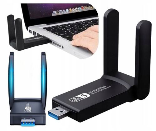 ADAPTER WI-FI KARTA SIECIOWA USB 3.0 1300Mbps ANTENA ZEWNĘTRZNA WIFI na Arena.pl
