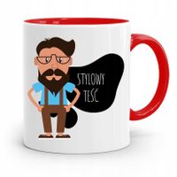 Kubek Czerwony Dla Teścia Stylowy Teść Prezent Z Nadrukiem Ze Zdjęciem