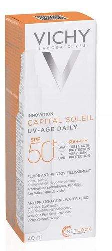 Vichy Capital Soleil SPF 50+, Fluid przeciw fotostarzeniu się skóry, 40 ml na Arena.pl