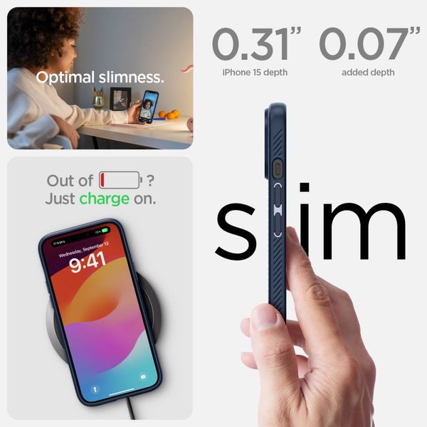 SPIGEN LIQUID AIR IPHONE 15 NAVY BLUE zdjęcie 14
